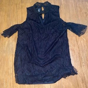 Black off the shoulder blouse